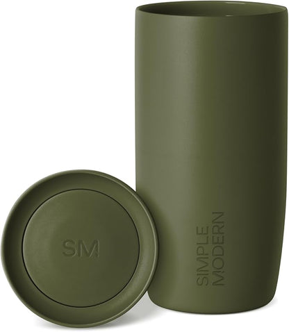 Simple Modern Insulated Travel Coffee Mug 360° Lid | 16oz | Green | Voyager by Unknown