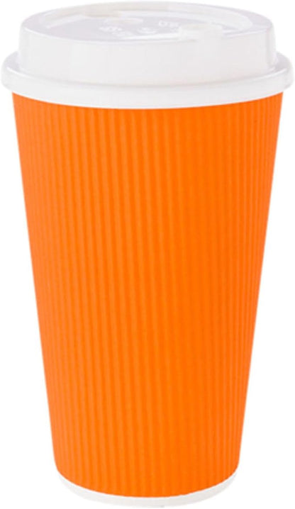 Restaurantware 16 Ounce Ripple Wall Disposable Coffee Cups, 500 Insulated - Image 6