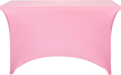 LZY Spandex Fitted Stretch Table Cover for 4ft or 6ft or 8ft Folding Table, Rectangular Cocktail Tablecloth, Perfect for Party or Banquet