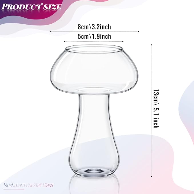 Cunhill 2 Pcs Glass Cup 10 oz Drinking Glassware Creative Cocktail Martini - Image 2
