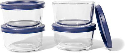 8-Piece Glass Food Storage Containers Set | 1-Cup, Leakproof | Microwave - Image 4