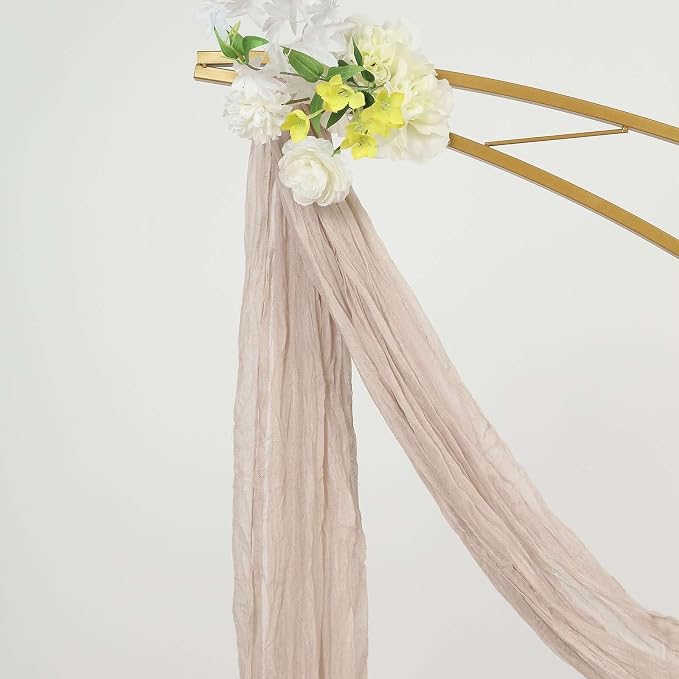 Efavormart 20ft Gauze Cheesecloth Nude Beige Wedding Arch Drapery Fabric - Image 9