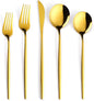 30-Pieces Gold Flatware Set, Tableware Fine Dining Utensil Set Include Knives by MetalServingUtensils