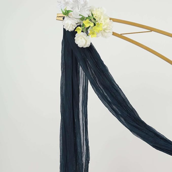 Efavormart 20ft Navy Blue Gauze Cheesecloth Wedding Arch Drapery Fabric - Image 9