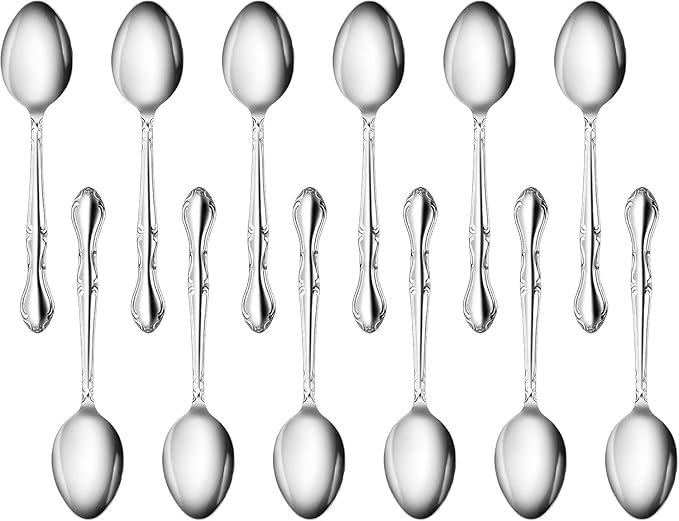 New Star Foodservice Rose Pattern 18/0 Stainless Steel Dinner/Dessert Spoon by NewStarFoodservice