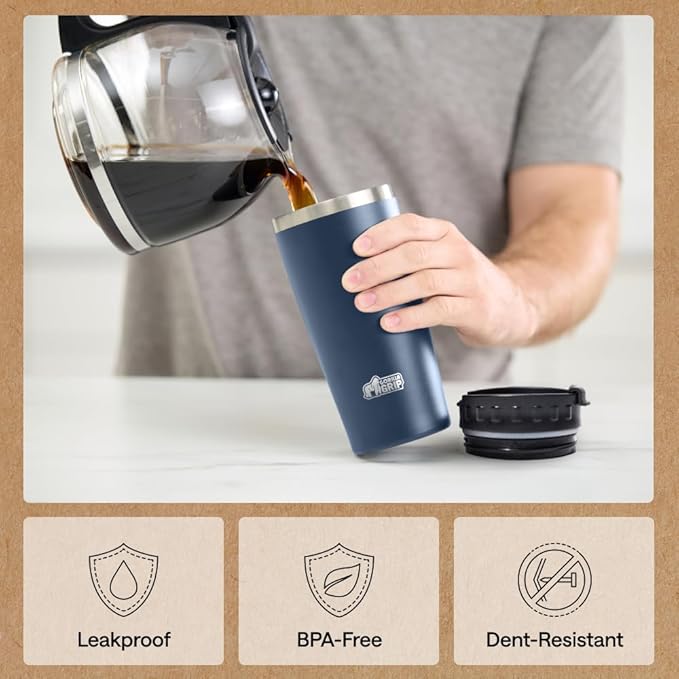 GORILLA GRIP 304 Stainless Steel Double Insulated Travel Coffee Mug, Leakproof - Image 4