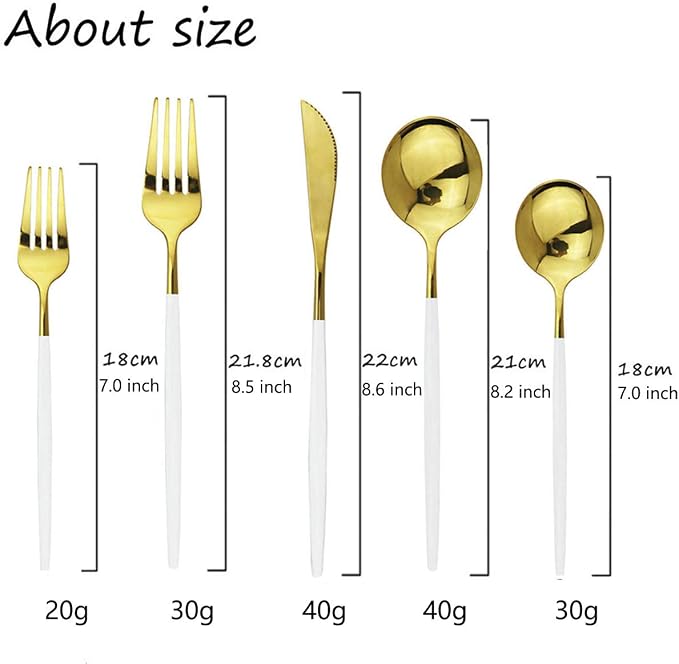 JASHII 30-Piece Stainless Steel Satin Finish Flatware Set, Mirror Polished - Image 2