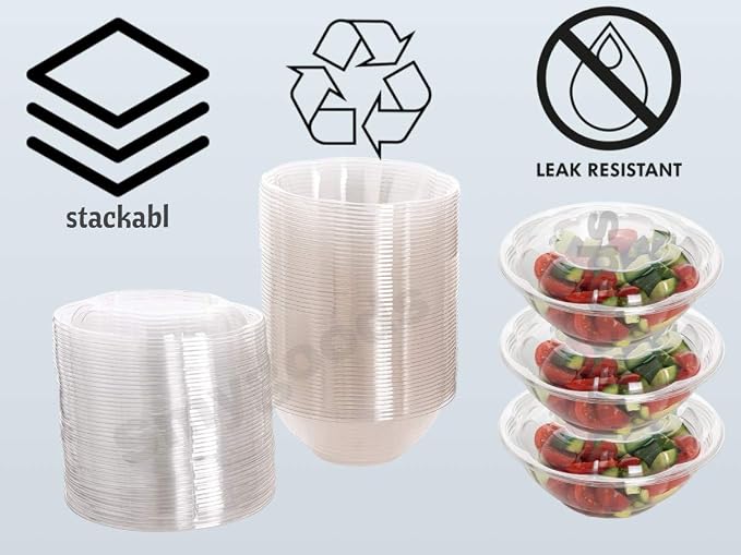 Disposable Plastic Salad Bowls - Image 4