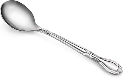 New Star Foodservice Rose Pattern 18/0 Stainless Steel Bouillon Spoon, - Image 2