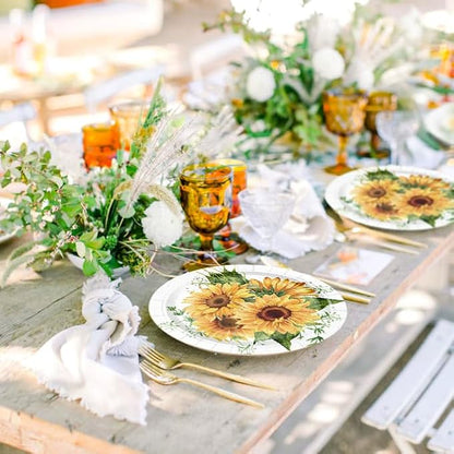 WRAPAHOLIC 25Pcs Sunflower Paper Plates - Image 7