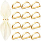 APTWOW 20PCS Gold Napkin Rings, Semicircle Metal Gold Napkin Holder Buckles, Fall Thanksgiving Christmas Napkin Rings for Dinner Table Decor, Wedding, Banquet, Valentines Day