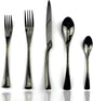 JASHII 18/10 Stainless Steel 20 Piece Mirror Polished Black Flatware Set by JASHII