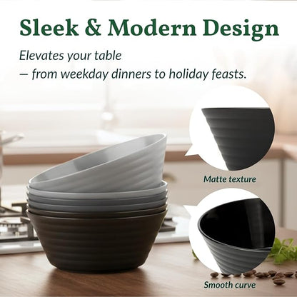 Wheat Straw Bowls 50 OZ, Reusable Unbreakable Large Cereal Bowls Soup Bowl Set - Image 5