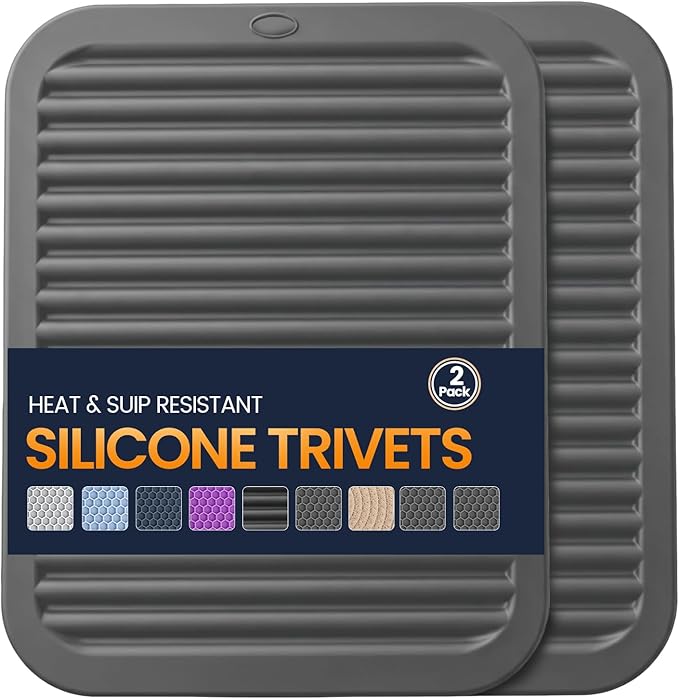 Silicone Trivet Mats 2 Heat Resistant Pot Holders Multipurpose Non-Slip Hot Pads by Unknown