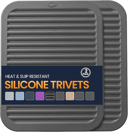 Silicone Trivet Mats 2 Heat Resistant Pot Holders Multipurpose Non-Slip Hot Pads by Unknown