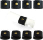 Saktopdeco Black Faux Leather Farmhouse Napkin Rings Set of 8 by SaktopDeco