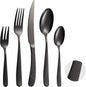 A·HOUSEWARE Black Silverware Hammered Flatware Kichen Stainless Steel Cutlery by A%C2%B7HOUSEWARE