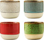 Ceramic Tea Cups 7oz Japanese Style Ceramic Tea Set 4 color Tea Cup Herbal Tea by chooguang