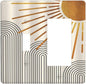 Light Switch Cover Mid Century Boho Sun Beige Minimalist Abstract 2 Gang Toggle Rocker Combo Socket Cover Wall Plates Decorative Switch Plates and Outlet Covers for Bathroom Bedroom Decor