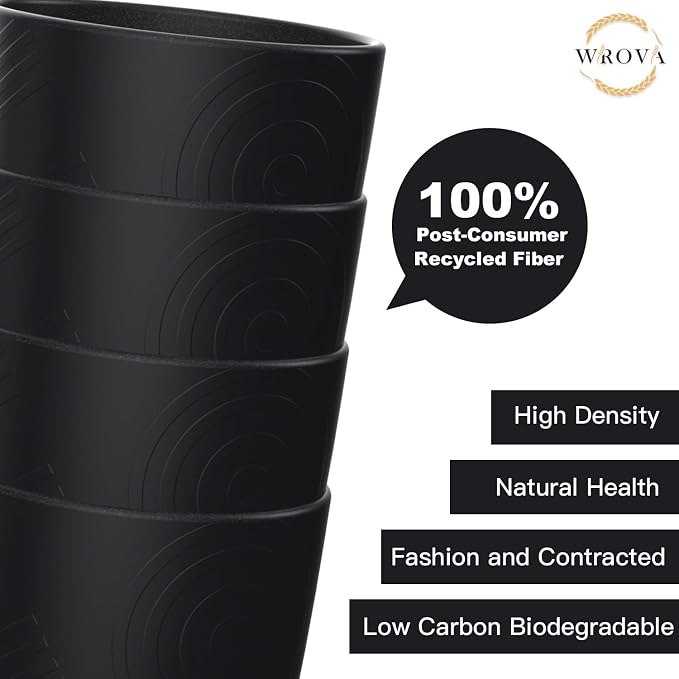 Wrova Wheat Straw Cups 8 PCS Good Alternative to Plastic Reusable Cups 12 oz - Image 5