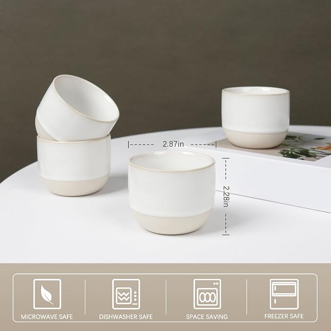 Ceramic Espresso Cups Set, Espresso Coffee Mugs, Special Glazed Demitasse Cups - Image 2