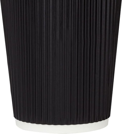 Karat 16oz Ripple Insulated Coffee Hot Cups Black Double Poly Lined Paper Hot - Image 6