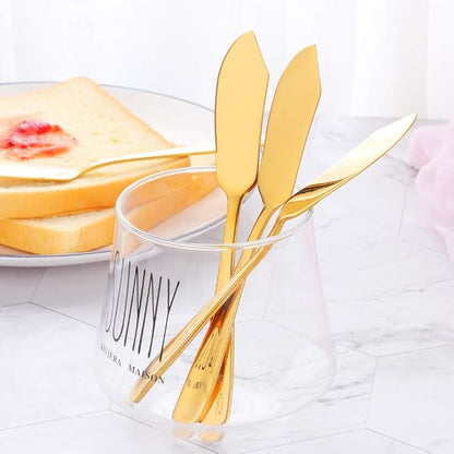 Buyer Star Butter Knives, 18/10 Stainless Steel 6.10 Inch Gold Cheese Spreader - Image 7