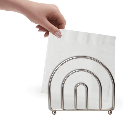 Blue Donuts Satin Nickel Arc Collection Napkin Holder – Napkin Holders - Image 5
