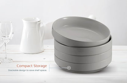 KooK Ceramic Large Pasta Bowls, Microwave and Dishwasher Safe, Shallow Serving - Image 5