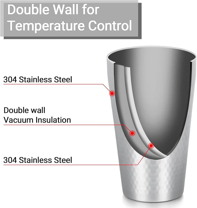 Beasea Stainless Steel Cups 15 oz, 4 Pack Large Stackable Stainless Steel - Image 3
