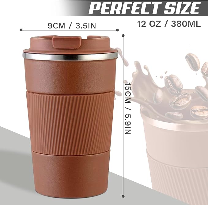 Vacuum Insulated Stainless Steel Travel Coffee Mug, Leak Proof Cup - Image 4