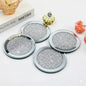 Crushed Diamond Crystal Glass Mirrored Round Coasters Set of 4 Glittering Bling Silver TRENDZY ® Drink Wine Coasters for Home Kitchen Bar & Restaurant Home Decor Birthday Wedding (Round)