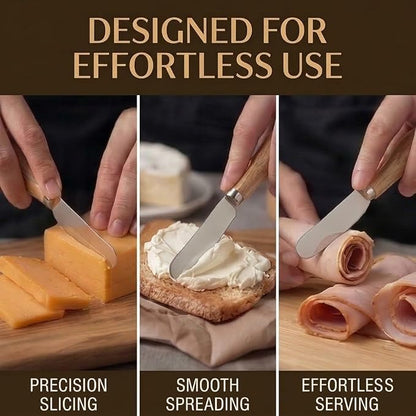 Small Cream Cheese Spreader Knives Set, Wooden 5in, Stainless Steel Butter - Image 6
