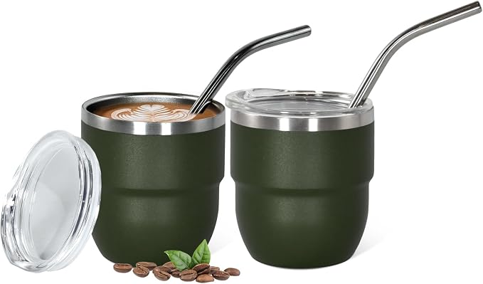 CHLJAR Espresso Cups, 4oz Insulated Espresso Cup Set of 2, Espresso Shot Cups by Unknown