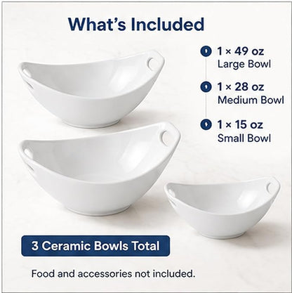 Ceramic Serving Bowls with Handles, Large Salad Bowl Set - Image 7