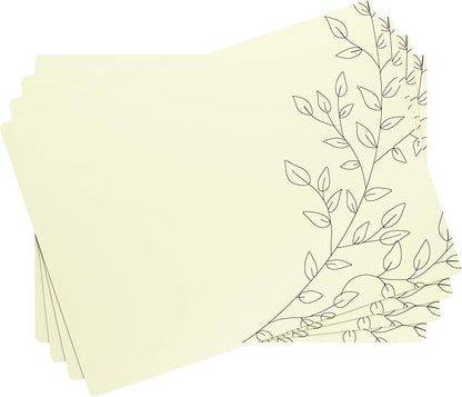 Royalty Art Ivory Boho Placemats, 4 Pc. Set, Non-Slip Cork Backed, Wipeable Heat Resistant Surface for Kitchen and Dining Table Protection, Cute Floral Pattern for Farmhouse or Rustic Decor