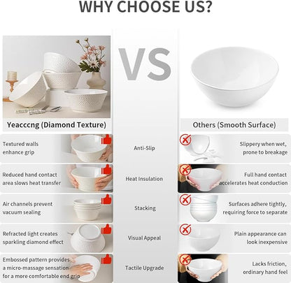 Yeacccng Deep Soup Bowls Set of 4, 58oz Large Cereal Bowls, Large Soup Bowl - Image 7