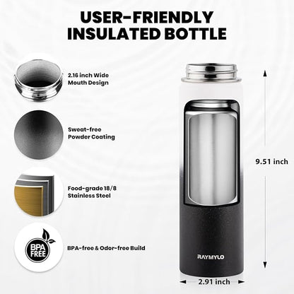 RAYMYLO Insulated Water Bottle 20 oz, Triple Wall Vacuum Stainless Steel | - Image 5