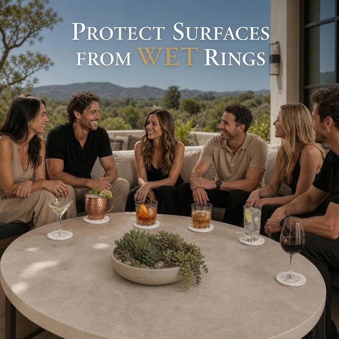 Absorbent Stone Coasters Set of 6 - Image 2