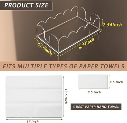 Transparent Acrylic Napkin Holder Clear Guest Paper Disposable Hand Towel Dispenser Tray Organizer For Table Home Kitchen Restaurant and Hotel Business
