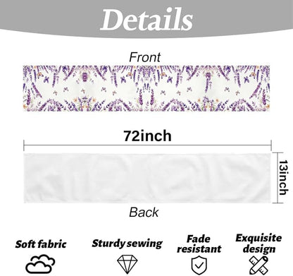 Purple Lavender Floral Butterflies Spring Table Runner, Gifts - Image 6