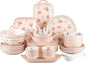 Ceramic Dinnerware Set, Floral Plates and Bowls Sets, Microwave & Dishwasher by FANGJING