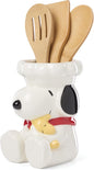 Lenox Chef Snoopy Porcelain Utensil Crock, 4-Piece | Includes 3 wooden utensils by Lenox