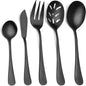Matte Black Serving Set，SHARECOOK 5-Piece 18/0 Stainless Steel Large Hostess Set by Sharecook