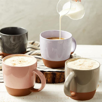 Morandi Color Ceramic Coffee Mugs Set of 6, 18 oz Coffee Cups - Image 4
