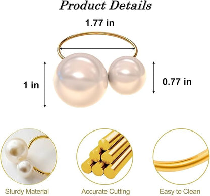 Pearl Napkin Rings Set of 12 - Image 4