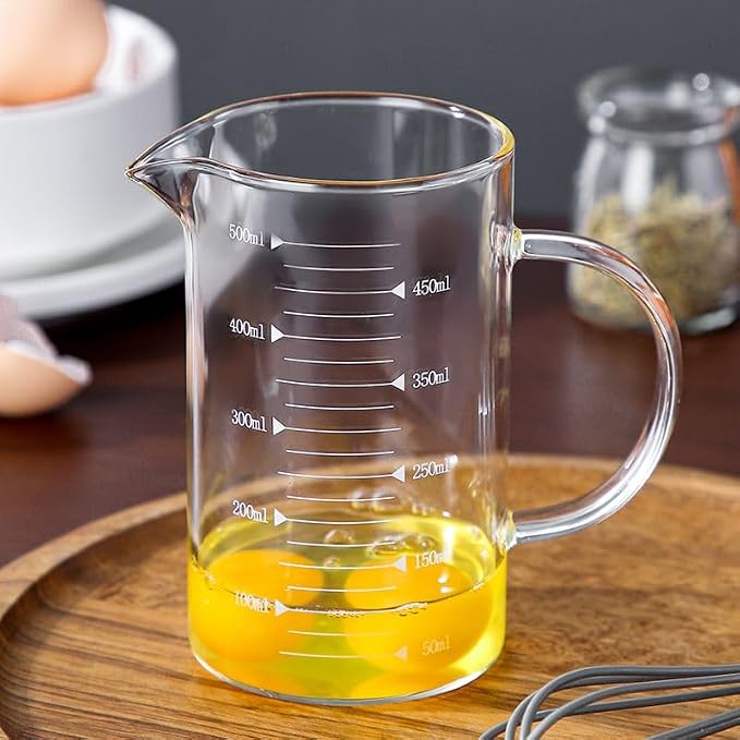 Glass Measuring Cup 16Oz/500ml Easy to Read V-Shaped Spout - Image 2