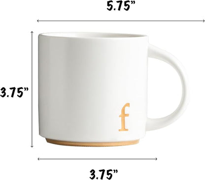 COLLECTIVE HOME Ceramic Coffee Mug, 15 oz Monogram Cup - Image 2