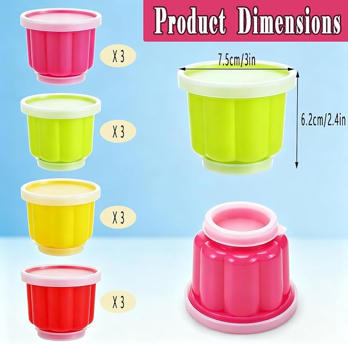 12-Pack Jelly Molds Dessert Cups - Image 2
