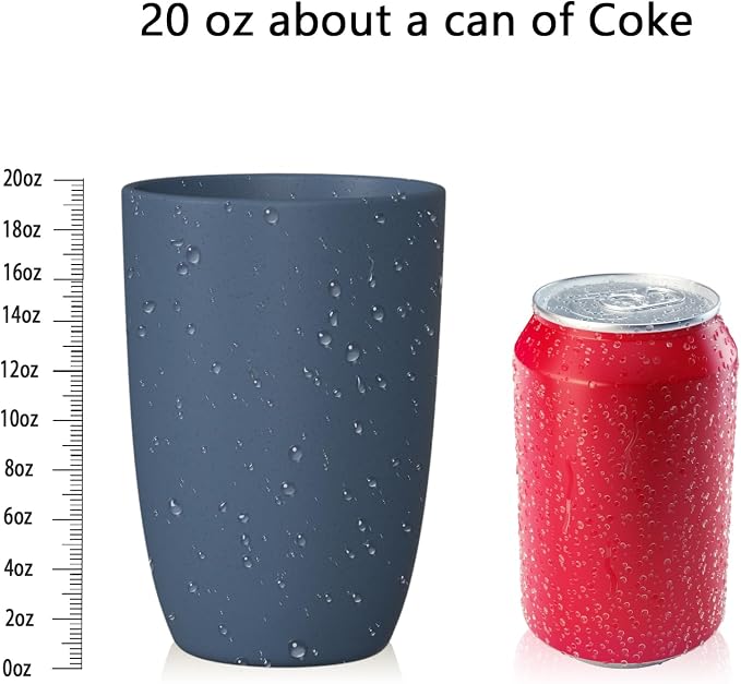 Homienly Wheat Straw Cups, 20 oz, BPA Free, Dishwasher Safe, Microwave Safe - Image 3